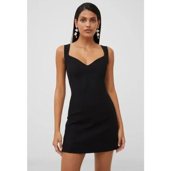 FRENCH CONNECTION WOMENS 12 WHISPER RUTH MINI DRESS BLACK COCKTAIL PARTY NEW - Picture 1 of 14